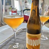 Mango beer at Lucato Home Restaurant in Montorso Vicentino