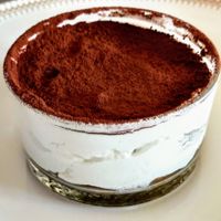 Vegan tiramisu at Lucato Home Restaurant in Montorso Vicentino