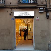 Outside at Good Shit, Vegan Kebabs in Barcelona