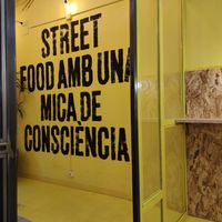 Fun food at Good Shit, Vegan Kebabs in Barcelona