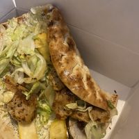 the pics not great but i was starving🤭 so tasty!  at Good Shit, Vegan Kebabs in Barcelona