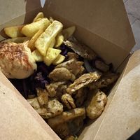 Heura box- had plenty of lettuce underneath   at Good Shit, Vegan Kebabs in Barcelona