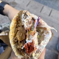 Mouthwatering seitan kebab in pita  at Good Shit, Vegan Kebabs in Barcelona