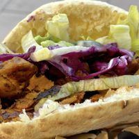 Pita mixto heura y seitan  at Good Shit, Vegan Kebabs in Barcelona