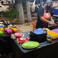 Her market stand at Taquería Vegana La Gata Negra in Cancun