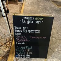 Menú  at Taquería Vegana La Gata Negra in Cancun