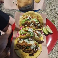 3 different tacos at Taquería Vegana La Gata Negra in Cancun