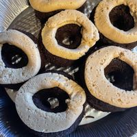 Chocolate peanut butter donuts at Happy Roots in Kansas City