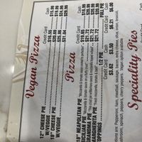 Menu   at Pino's Pizza in Deer Park