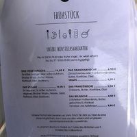Speisekarte Frühstück / menu for breakfast  at Südlicht Cafe in Cologne