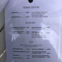 Speisekarte Frühstück und kleine Speisen / menu breakfast and small dishes  at Südlicht Cafe in Cologne
