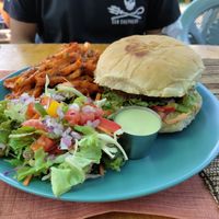 Huge serve of marsala fries with the seitan burger at Soul Veg(etária)  in Nairobi