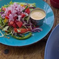Food came with a salad at Soul Veg(etária)  in Nairobi