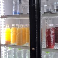 Fridge where you can get a drink (was very healthy because of the ginger) at Soul Veg(etária)  in Nairobi
