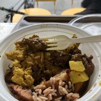 jerk chicken, plantains, rice  at Uptown Veg in New York City