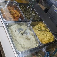 Buffet layout at Uptown Veg in New York City