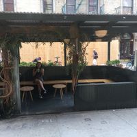 Outside seating (perfunctory) at Matchaful in New York City