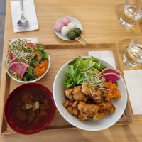 Karage lunch set with dango at Tenzo in Tokyo