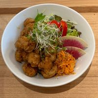 Juicy soy nuggets with rice - delicious !  at Tenzo in Tokyo