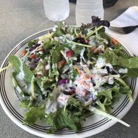 Veggie salad with vegan creamy garlic dressing at Epicure in Wildwood