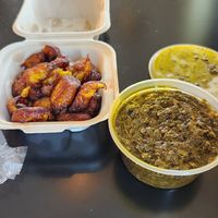 Disappointed by today's (Thursday) vegan selection. This was basically it, other than a side of rice. at Spice Bridge - Food Hall in Tukwila