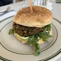 Extra-veg burger. The grain veggie burger you know  from the 90s. Could only taste the mayo. Wouldn’t order again.   at Stefano's Diner in Toronto