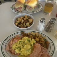 Italian sub and eggs benedict   at Stefano's Diner in Toronto