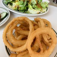 Salads and rings  at Stefano's Diner in Toronto