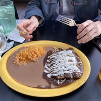 enchiladas  at Pancho's Vegan Tacos in Long Beach