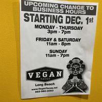 12/4/2021 at Pancho's Vegan Tacos in Long Beach