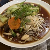 Stir fried flat noodles with vegetables  at San May in Phu Quoc