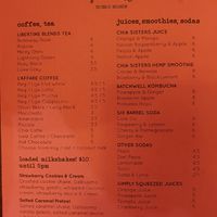 Drinks menu April '21 ~ Great shakes! at Nolita in Wellington