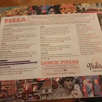 Menu at Nolita in Wellington