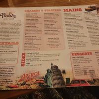 Menu at Nolita in Wellington