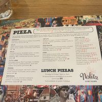 Pizza menu  at Nolita in Wellington
