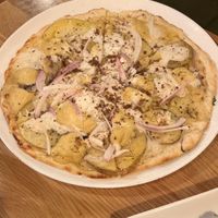 Pizza Patatine with gluten-free base. My friend loved it!  at Nolita in Wellington