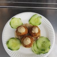 The falafel they gave to me for free was amazing!!! at Flatbread Jack in Mount Maunganui