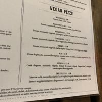 Menu pizza vegan   at Marcus Pizze Amore in Paris