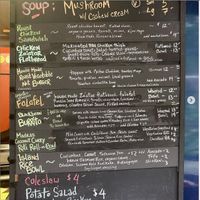 Menu has many vegan options. at The Flying Black Dog in Galiano Island