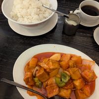 Tofu with sweet and sour at Chung Ying in Birmingham
