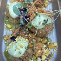 Smoked corn and chickpea croquetas  at Margo's in Queenstown