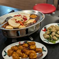 Steamed cod, fried oyster, kung pow chicken at Chao 炒炒蔬食熱炒 in Taipei