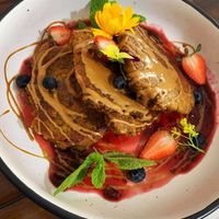 Pumpkin wattleseed pancakes at D'Lish Diner in Renmark