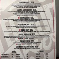 Menu 11/2021 at Terror Tacos in St Louis