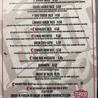 Menu page 2, 11/2021 at Terror Tacos in St Louis