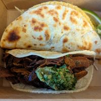 Carnage asada taco and mystery taco in back (can't remember what I ordered) at Terror Tacos in St Louis