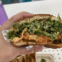 Hot Chix sandwich.  Spicy good! at Spotless Burgers in Upland