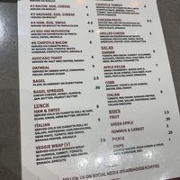 Food menu at Warehouse 4 Coffee in Kettering