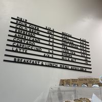 Wall menu at Warehouse 4 Coffee in Kettering