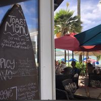 Part of the large patio  at Island Brew Coffeehouse in Honolulu